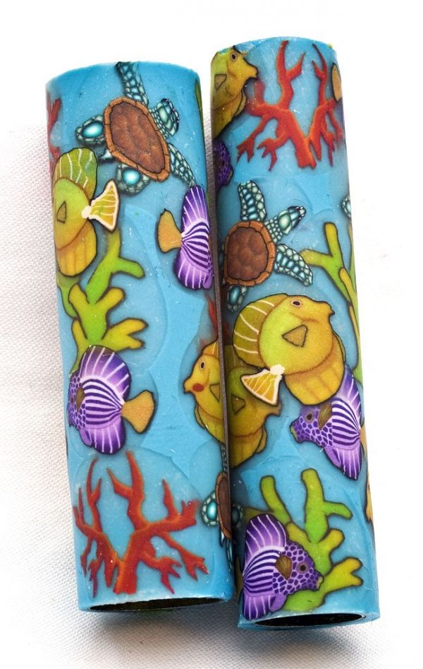 Seascape Polymer Clay Pen Blank - Image 10