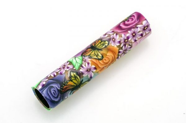 Rainbow Floral Polymer Clay Pen Blank - Image 3