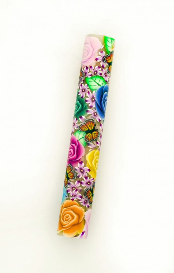 Rainbow Floral Polymer Clay Pen Blank - Image 2